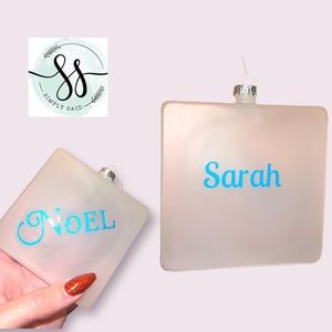 Simply Said Personalized Printed Ornament Square Sarah Noel